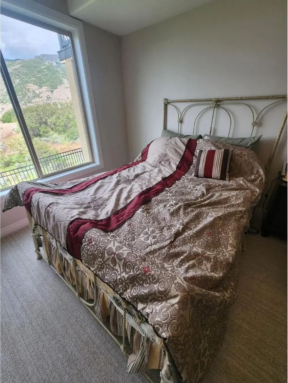 Madison Park Comforter Full/Queen Polyester Red Brown Cream With Pillow Bedding